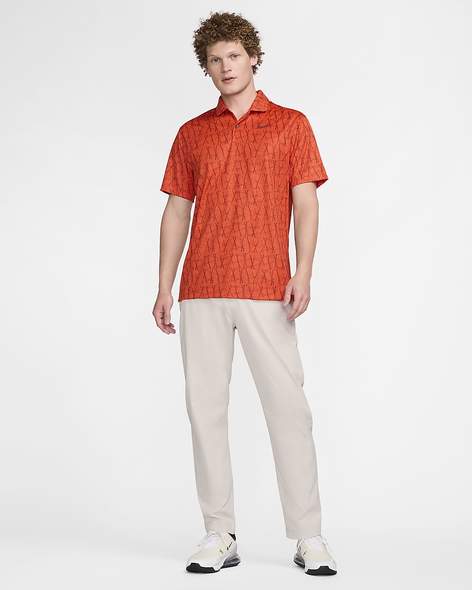 Red nike golf polo clearance